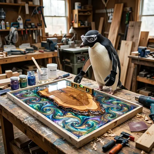 Penguin Crafting Epoxy Resin Table