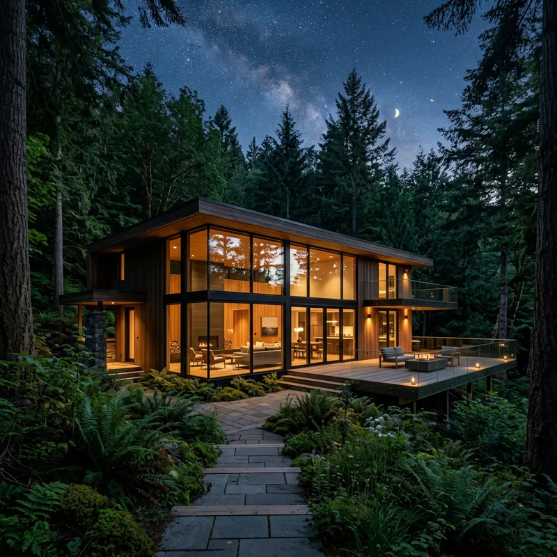 Modern House Nestled in Heart of Dense Forest
