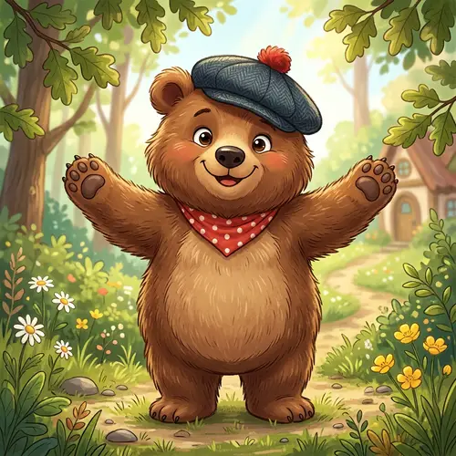 Charming Sexy Bear Cartoon - Playful & Friendly Art