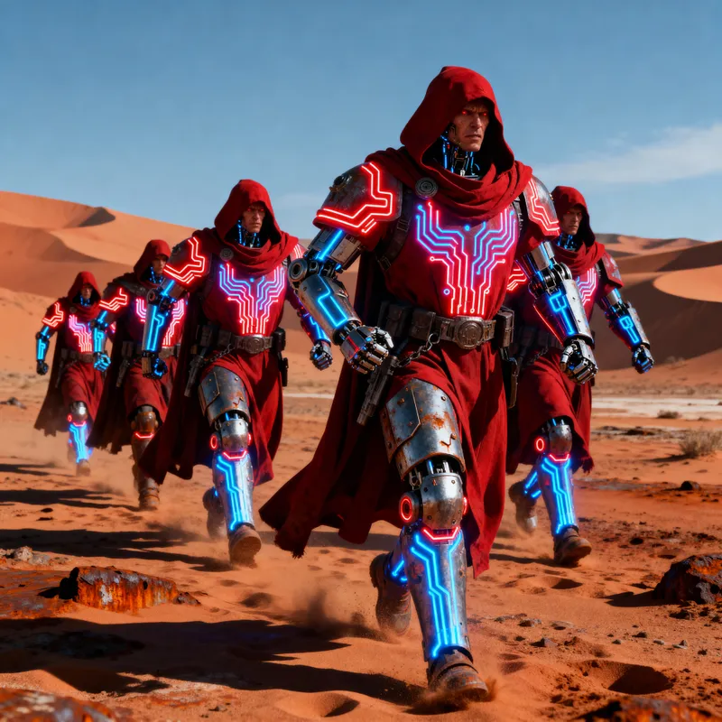 Epic Sci-Fi Soldiers in Warhammer 40K Desert Battle