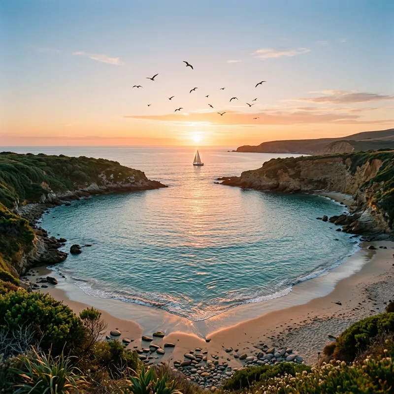 Heart-Shaped Ocean Sunset | Serene Seascape View