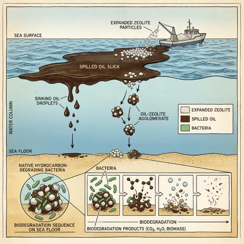 Oil Biodegradation with Expanded Zeolite in Sea