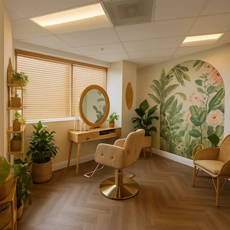 Beautiful Nature Inspired Salon Suite Design
