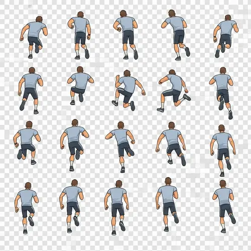 Stylized 2D Male Jumping Sprite Sheet for Unity
