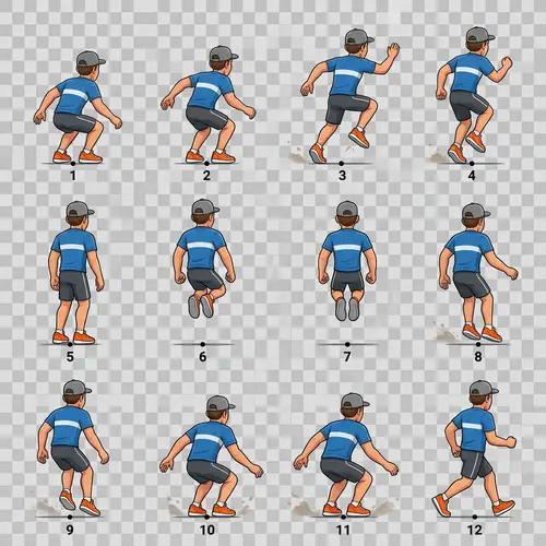 Stylized 2D Male Jumping Sprite Sheet for Unity