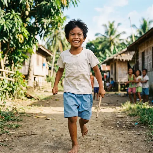 Filipino Boy Playing Outside: A Captivating Image