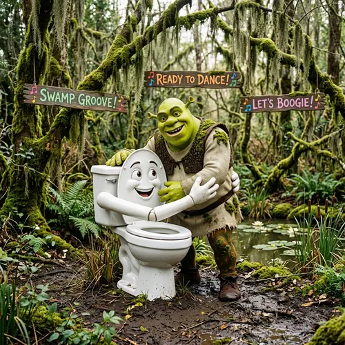 Skibidi Toilet Hugs Shrek in a Swamp Adventure