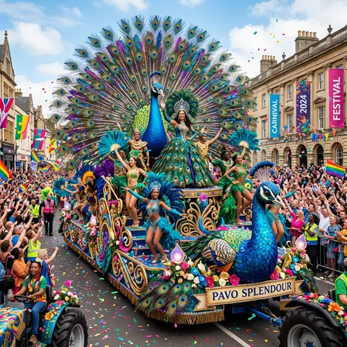 Peacock-Themed Carnival Float Design Ideas