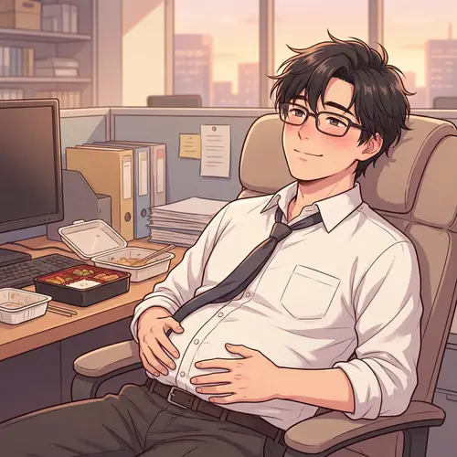 Handsome Male Office Worker Anime Character | East Asian Descent
