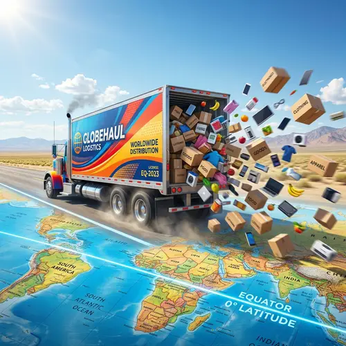 Dynamic Global Distribution: Semi-Truck Crossing Equator