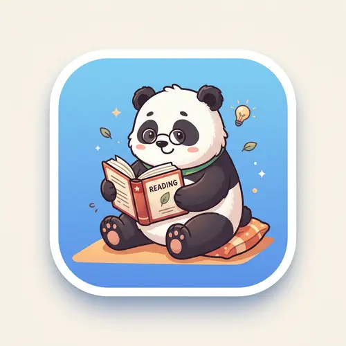 Panda Reading Book Icon