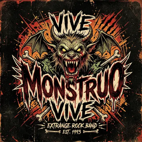 VIVE MONSTRUO VIVE Logo Design - Comic Style