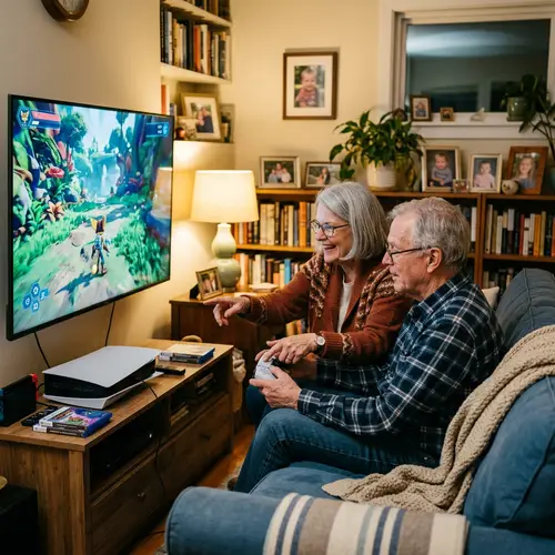 Grandma Teaches Grandpa Video Game Skills