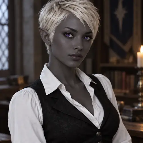 Enchanting Half-Drow Character Design