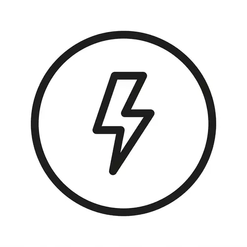 Power Charging Icon with Circle and Lightning Bolt