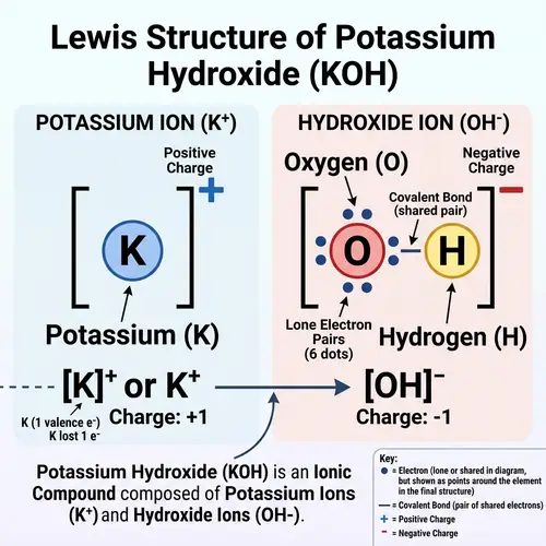 Lewis Structure of Potassium Hydroxide (KOH)