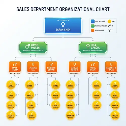 Sales Department Organizational Chart | Hierarchy Visualization