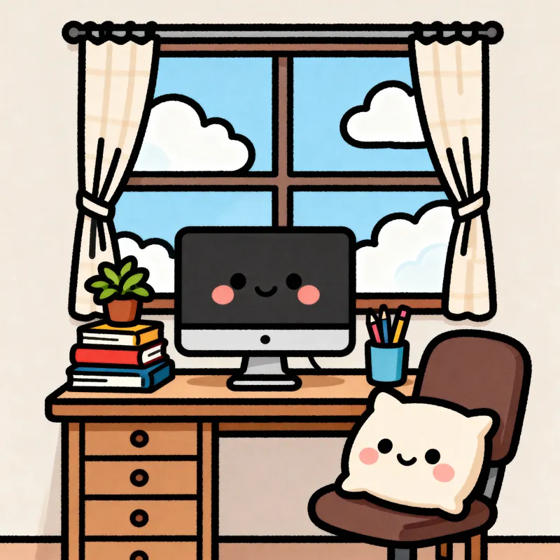Cute Cozy Study Corner - Kawaii Kid-Friendly Design