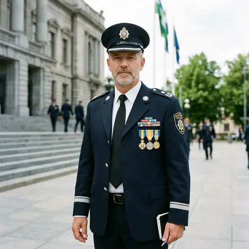 National Police with Uniform and Insignia