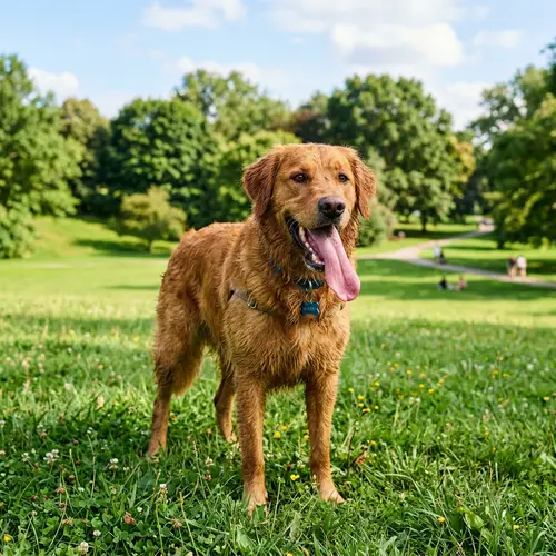 Beautiful Dog Enjoying in Green Park | Tired or Thirsty Canine