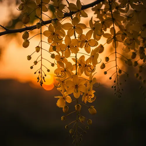 Stunning Cassia Fistula Flowers in Golden Light