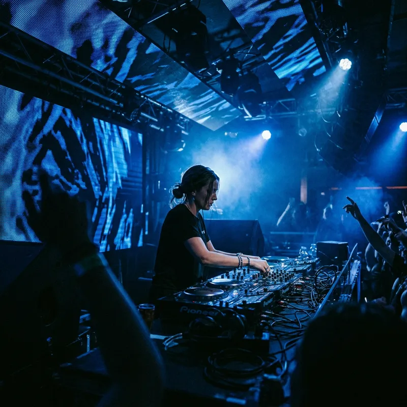 Electronic Music in Blue and Black Tones