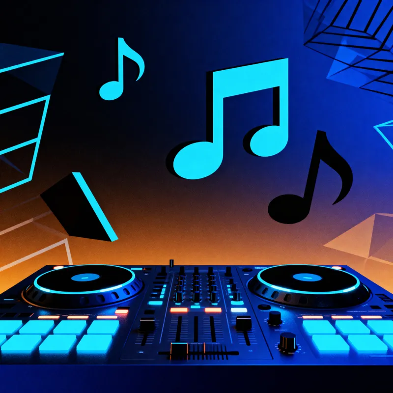 Electronic Music in Blue and Black Tones