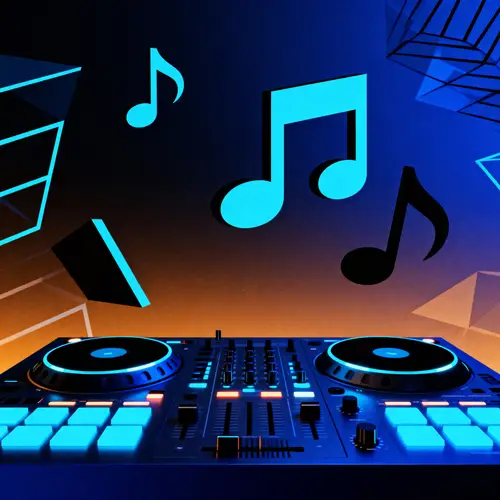 Electronic Music in Blue and Black Tones