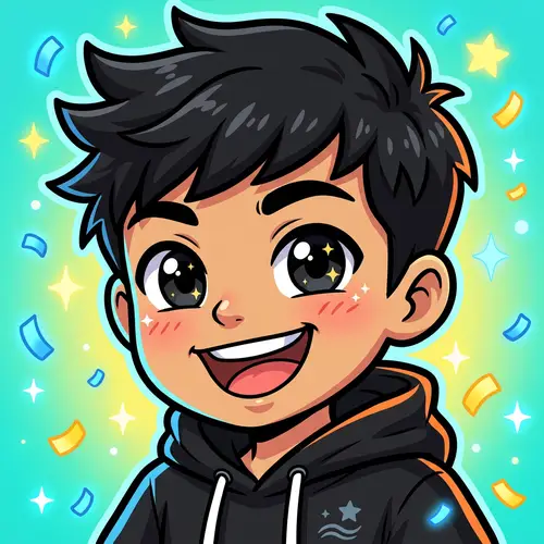 Boy with Black Hair Emoticon - Twitch Style Illustration