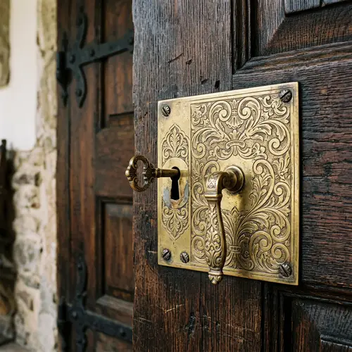 Antique Brass Door Lock - Old-world Craftsmanship