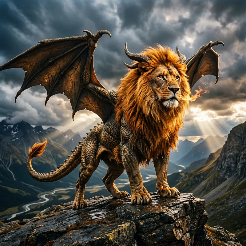 Mythical Lion Dragon Creature | Awe-Inspiring Hybrid Beast Mythical Lion Dragon Creature | Awe-Inspiring Hybrid Beast