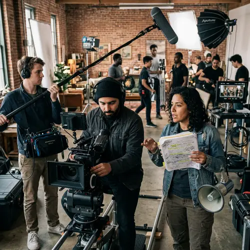 Dedicated Film Crew on Independent Movie Set