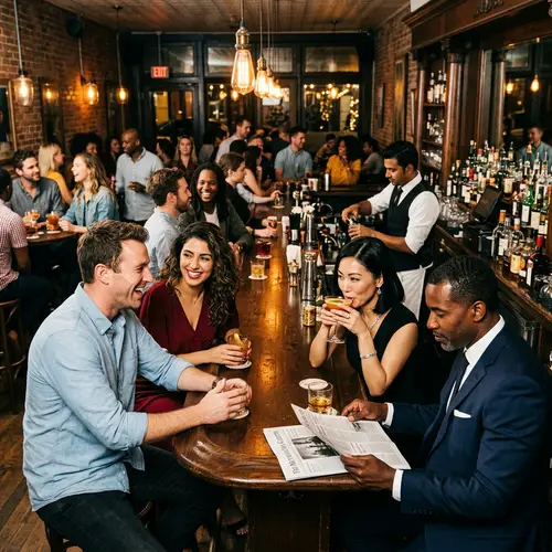 Diverse Conversations and Cocktails at Vibrant Bar Scene