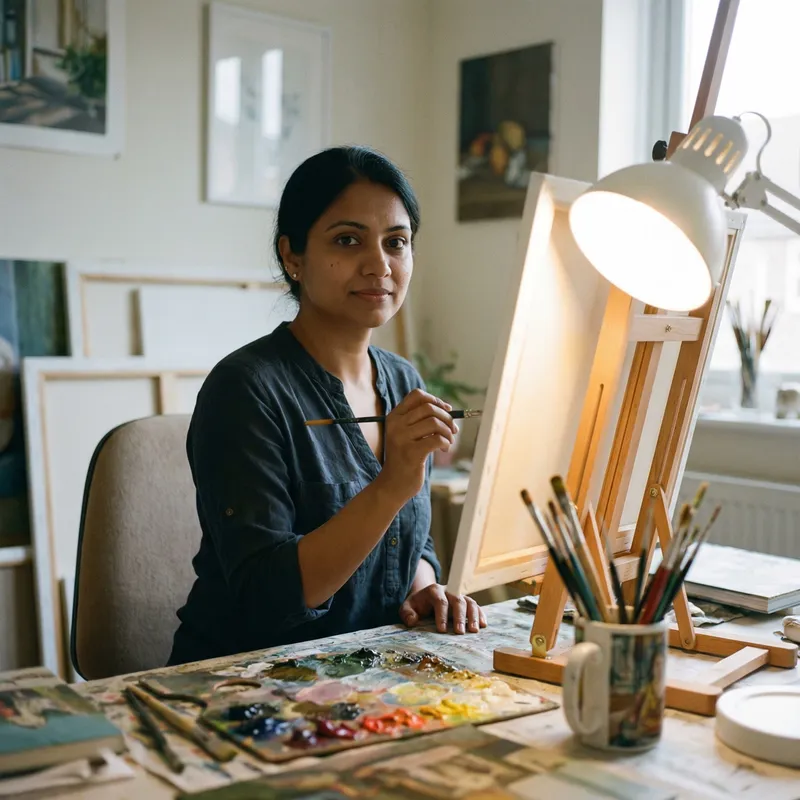 Inspiring South Asian Woman Painting | Creative Art Studio