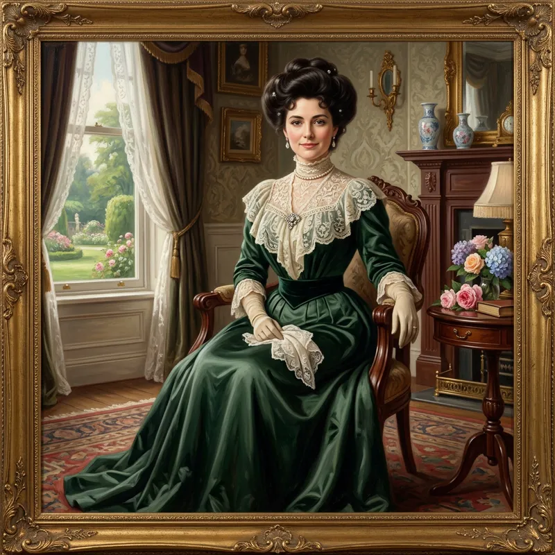 Elegant Edwardian Woman Portrait