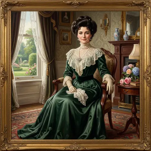 Elegant Edwardian Woman Portrait