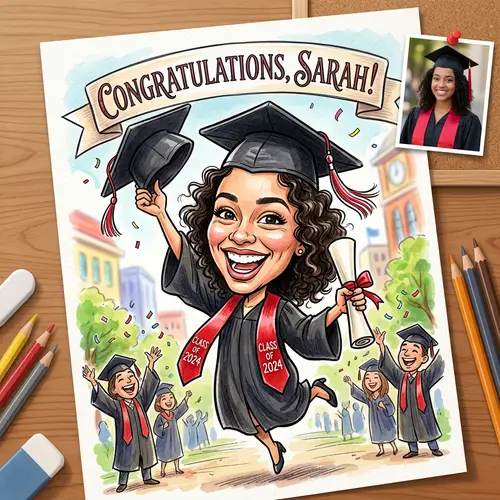 Custom Graduation Caricatures from Your Photo