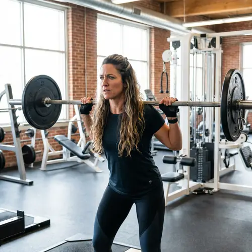 Professional Fitness Instructor with Fair Skin and Dark Blonde Hair