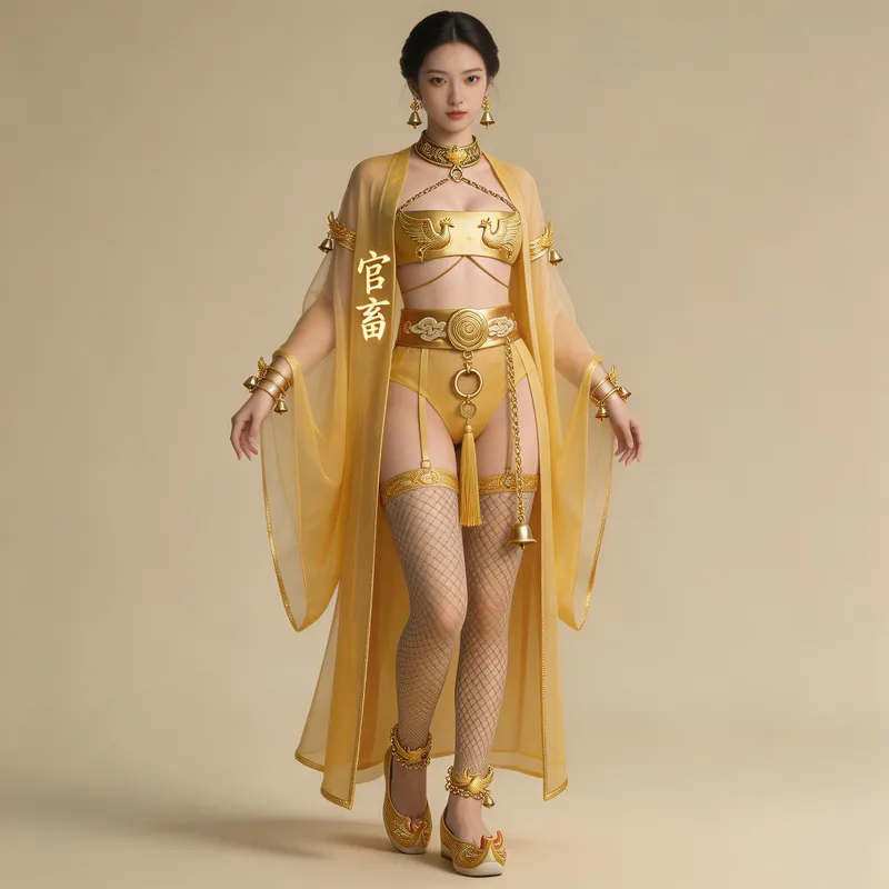 Luxurious Golden Gown with Exquisite Details Luxurious Golden Gown with Exquisite Details