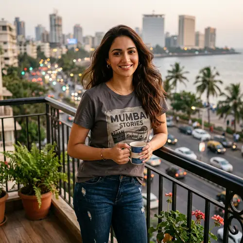 Indian Actress Vidya Balan in Casual T-Shirt