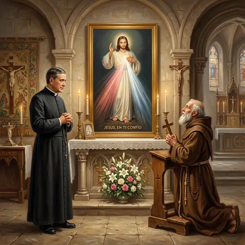 Saints Josemaría Escrivá and Francis of Paula Contemplating Jesus