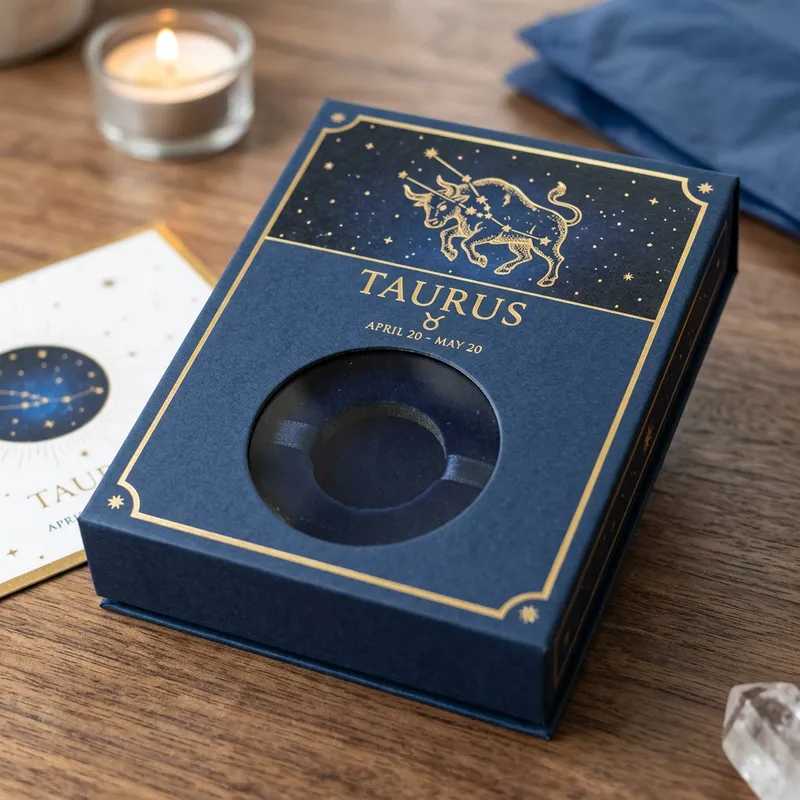 Realistic Jewelry Packaging Inspired by Taurus