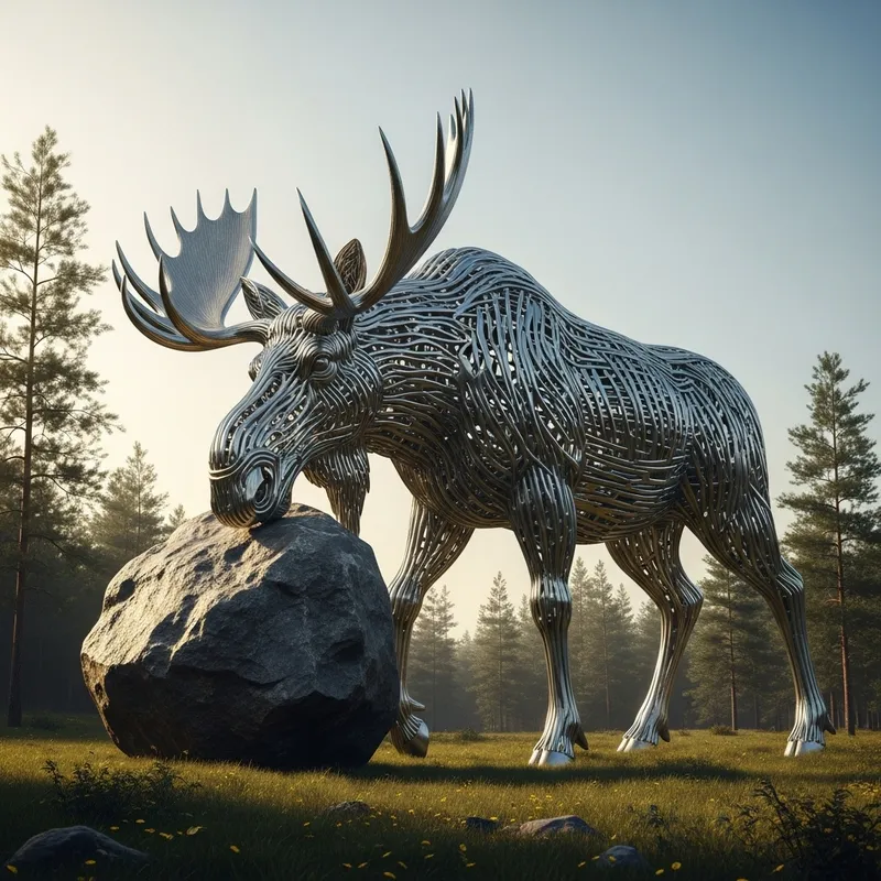 Giant Steelix Devouring a Rock