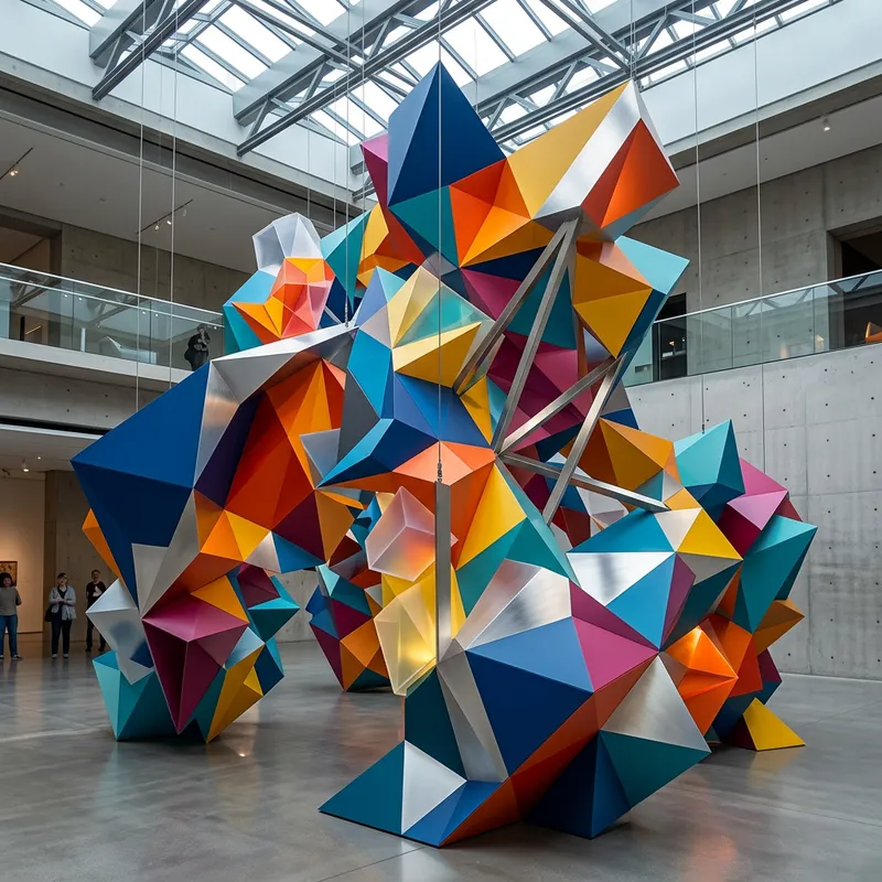 Colorful Geometric Shapes Inspired by La CEPAL Architecture