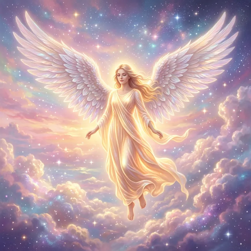 Serene Angelic Presence in Radiant Garb