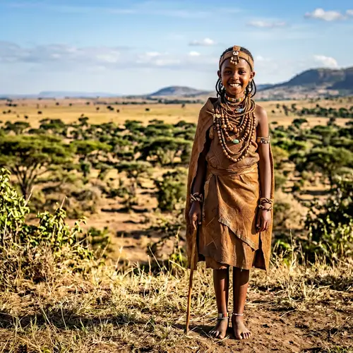 Kikuyu Girl in Traditional Attire from Kenya