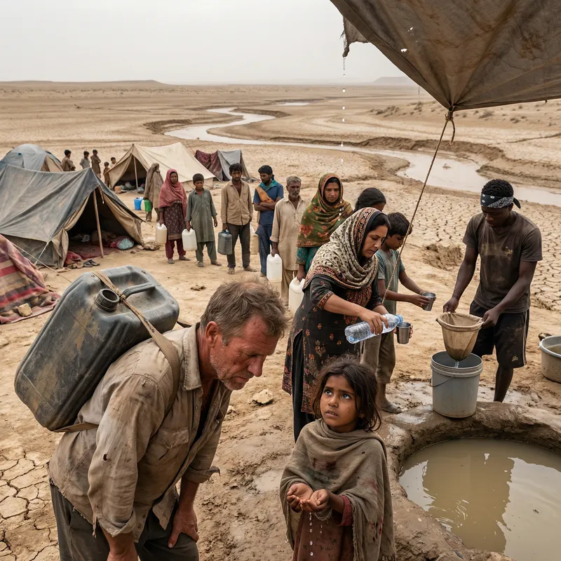 Diverse People Facing Water Challenges: Humanitarian Crisis