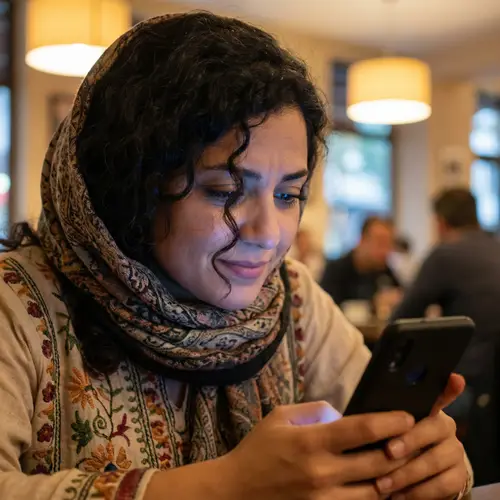 Captivating Middle-Eastern Woman with Modern Smartphone