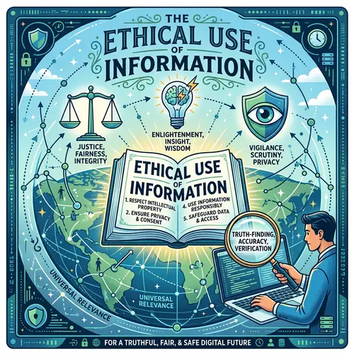 Ethical Use of Information Poster | Justice, Enlightenment, Vigilance