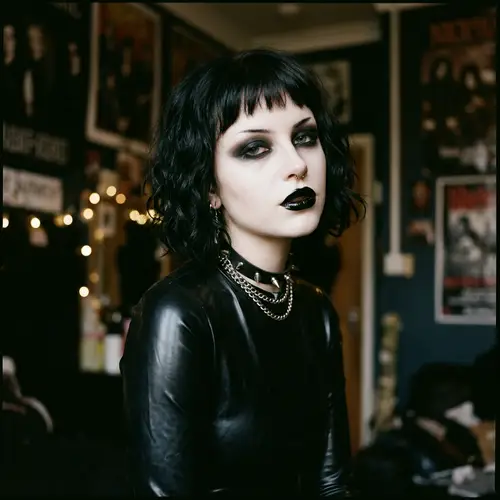 Gothic Beauty: Pale Skinned Goth Girl in Latex